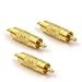 VCE 3-Pack Gold Plated RCA Male to Male RCA Coupler Connector primary