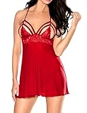Women Sexy Babydoll Lingerie Set Hollow Halter Nightwear by Nora Twips