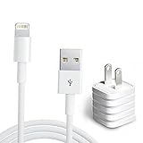 USB Wall charger with 6ft USB Cable charging for iPhone Se 5 5S 5C 6 6S Plus 7/7plus Ipod Touch 5, Nano 7Th (6ft iphone Adapter White)