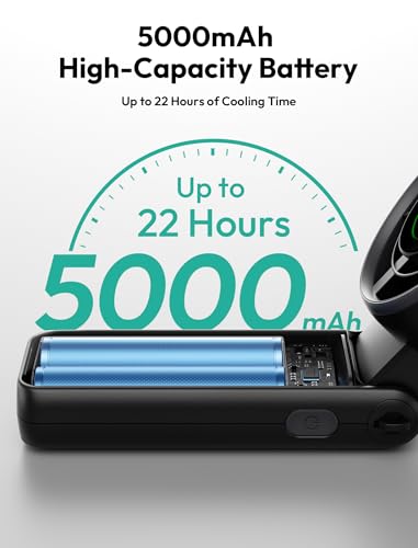 Aecooly 3 IN 1 Portable Fan, Turbo Handheld USB Rechargeable Mini Personal [22H Max Cooling Time], Battery Powered Small Foldable Pocket Fan for Travel Essentials, Gifts for Women, Girls -Black