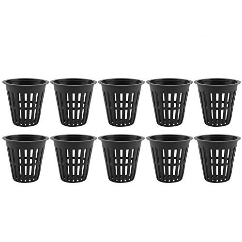 Haofy Net Pots Garden Hydroponic Basket 10pcs/Set Duty Cups Thin Lip Design with Slotted Mesh Sides for Hydroponics and Aquaponics Garden Balcony Planting(Black)(black)