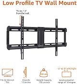 Amazon Basics Low-Profile TV Wall Mount, 81.2-218 cm, Black, Horizontal Post view 4