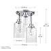 GLOBE Electric 61418 3-Light Semi-Flush Mount Ceiling Light Fixture, Brushed Steel, Clear Glass Shades, E26 Socket, Front Porch Lighting, Bulb Not Included