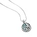 Chuvora Sterling Silver Hummingbird Drinking Flower Nectar Abalone Shell Round Pendant Necklace 18