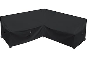 Flexiyard Heavy Duty Patio Furniture Covers, 100% Waterproof 600D Outdoor Sectional Sofa Cover, Lawn Patio Couch Cover (Midni