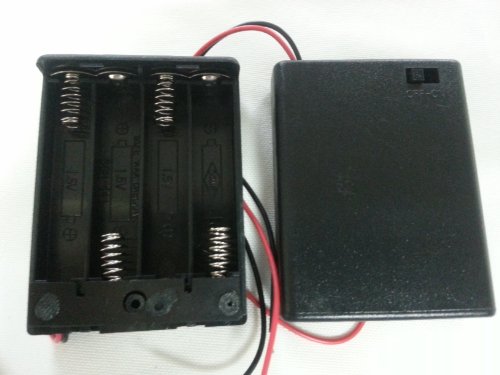 1pc 4-AAA 6V ENCLOSED Battery Holder case Box with switch and 6