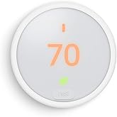 Google Nest Thermostat E (T4000ES) &ndash; Smart WiFi Programmable Thermostat with Frosted Display, Works with Alexa &amp; Google Assistant &ndash; 24V HVAC Compatible &ndash; White Finish &ndash; App Control, Bulk Packaging