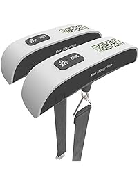 MagicPro Digital Hanging Luggage Scale, Rubber Paint, Temperature Sensor, 110 Pounds, Silver 2 Pack