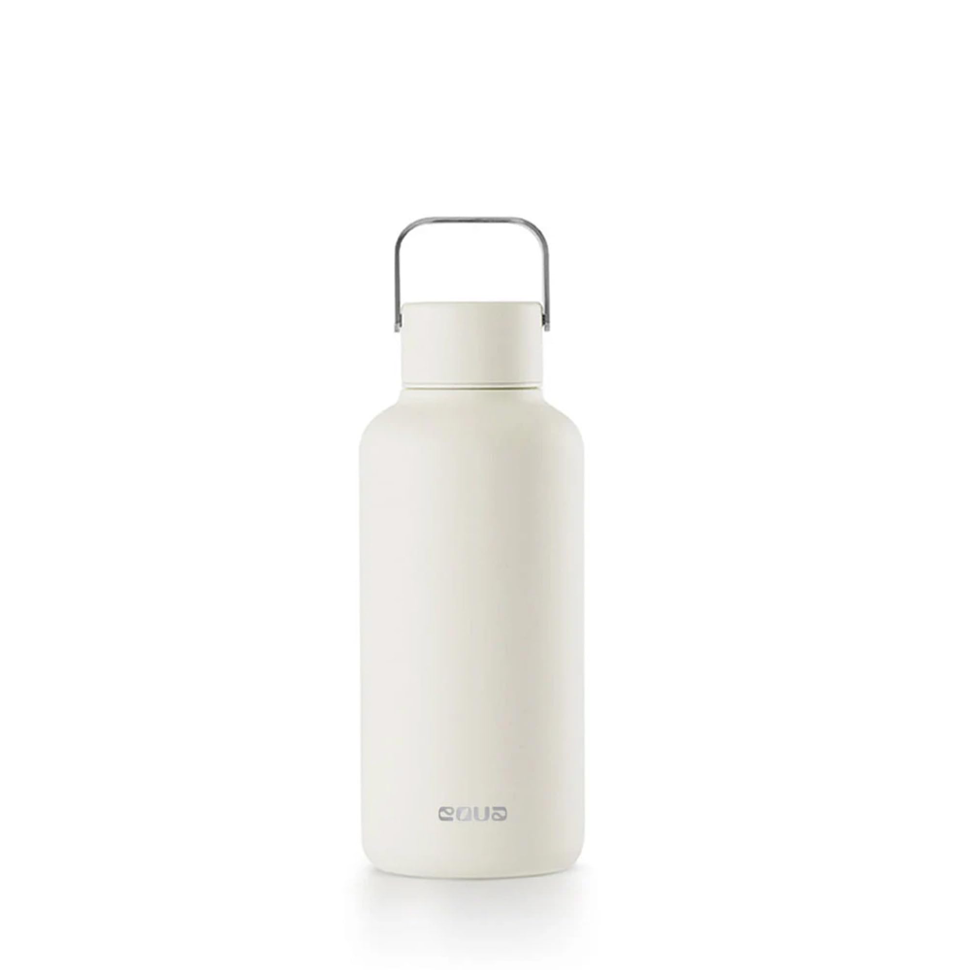 EQUA Timeless Stainless Steel Reusable Water Bottle, 600ml, Leakproof, BPA Free, Off White