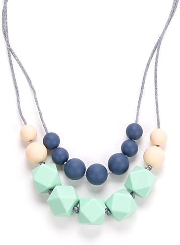 Silicone Teething Necklace for Mom Wear Food Grade Silicone BPA Free and FDA Approved Chewiness Levels Baby Teething Pain Toy