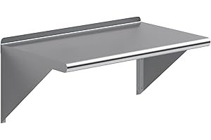 AmGood 30" Long X 18" Deep Stainless Steel Wall Shelf | NSF Certified | Appliance & Equipment Metal Shelving | Kitchen, Restaurant, Garage, Laundry, Utility Room