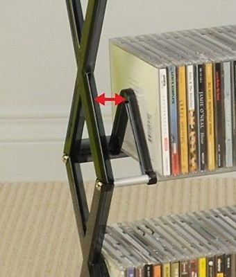 Multimedia Stand Organizer DVD Shelf Storage CD Rack Tower Shelves Holder Black