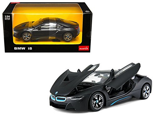 BMW I8 Matt Black 1/24 Diecast Model Car by Rastar 56500BK