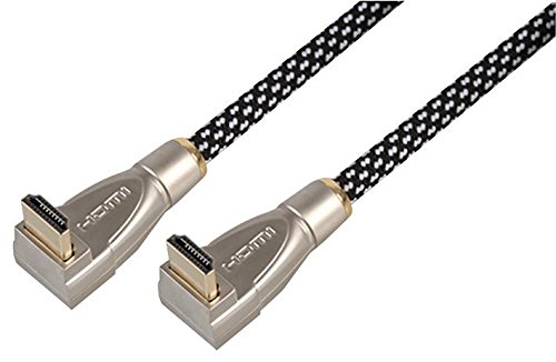 Pro Signal PSG04152 HDMI Lead with Ethernet, Male Right Angle to Male Right Angle, Nylon Jacket, 10m