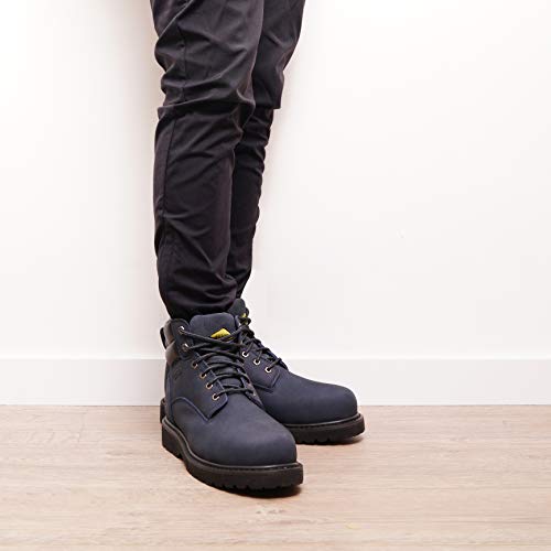 Steel Toe Work Boots for Men 6" - Safety Shoes Slip Resistant & Electrical Hazard Work Boots (11, Navy)