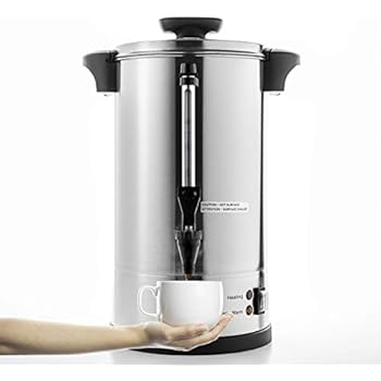 SYBO RCMO15S-8C Commercial Grade Stainless Steel Percolate Coffee Maker Hot Water Urn 40-Cup Capacity for Catering, 8 Liter, Metallic