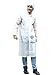 AIRCEE Lightweight Rain Cape Hooded Jacket Poncho Raincoat With Visor (M, White)