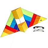 emma kites Mr. Coq Conyne Delta Kite 60-inch - RTF kit with Kite String - for Kids and Adults