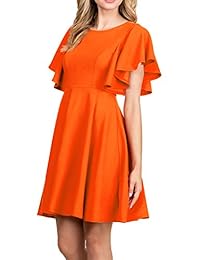 FASHIONOLIC Vestido de cóctel para mujer, elástico, línea A, acampanado, hecho en Estados Unidos