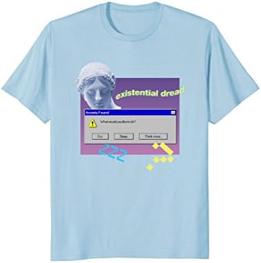 Mens Anxiety What would you like to do? Aesthetic Vaporwave Shirt XL Baby Blue