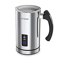 Miroco Milk Frother, Electric Milk Steamer Stainless Steel, Automatic Hot and Cold Milk Frother Warmer for Latte, Foam Maker for Coffee, Hot Chocolates, Cappuccino, Heater with Strix Control, 120V