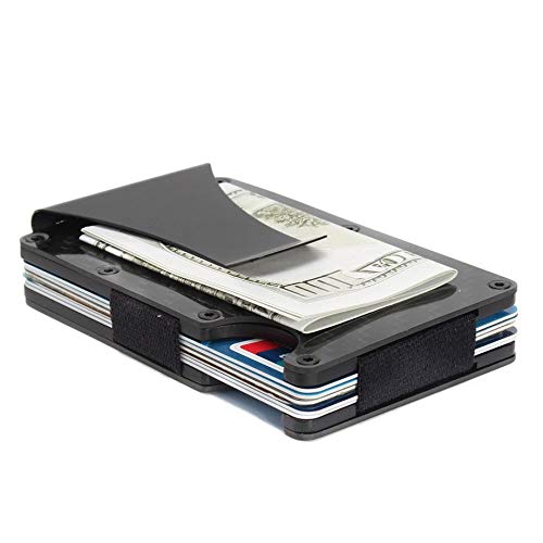 New Men Card Holder Slim Carbon Fiber Credit Card Holder Metal Wallet Money Clip Anti Scan Function Hold Card Coins Cash - Thumbnail 6