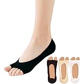3 Pairs Women's Peep Toe Socks, Liner Toeless Yoga Casual Cotton