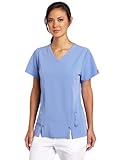 Dickies Scrubs Women's Xtreme Stretch Junior Fit V-Neck Shirt, Ceil Blue, Large