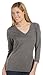 Bella Women's 3/4 Sleeve V-Neck T-Shirt, Black, XX-Large