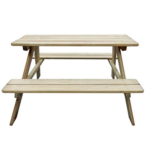 vidaXL Holz Imprägniert Kinder Picknicktisch Bank Sitzgruppe Gartengarnitur – Bild 2