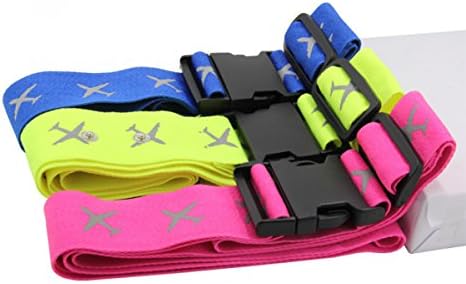 Heavy Superior Strength Extra Long Cross Luggage Strap Suitcase Travel Belt Tags Travel Bag Accessories 2 Pack (Blue)