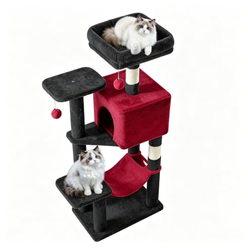 DUMOS 44 Inch Cat Tree Tower with Natural Sisal Scratching Posts