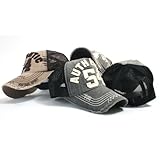 ililily Distressed Vintage Authentic 54 Embroidery Mesh Cap Snapback Trucker Hat
