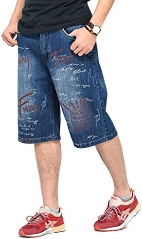PLAYBIGG Mens Summer Hip-hop Casual Skateboard Denim Shorts Jeans Pants US 38/Tag 40