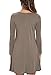 Womens Comfy Swing Tunic Long Sleeve Pocket Solid T-shirt Dress Brown Medium