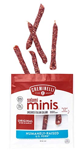 CREMINELLI Orginal Salami Mini Snacks, Humanely-Raised U.S. Pork, Keto & Paleo Friendly, 19g of Protein - Sugar Free, Gluten Free, No Added Nitrates or Nitrites (Original, 2.6oz Singles) - Thumbnail 3