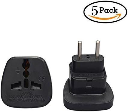 Yuadon European Plug Adapter,Universal USA UK EU AU to Schuko Germany Russia Travel Adaptor Plug-Type F