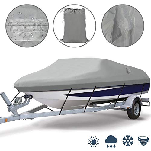 Ogrmar Heavy Duty Trailerable Waterproof Boat Cover with 2 Air Vent
