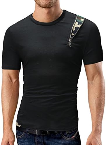 MILIMIEYIK Blouse Men's Summer Casual Round Neck Solid Patchwork T-Shirt Short Sleeve Top Blouse Mens T Shirts