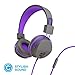 JLab Audio Neon Folding On-Ear Headphones, Wired Headphones, Tangle-Free Cord, Noise Isolation, 40mm Neodymium Drivers, C3 Sound (Crystal Clear Clarity), Graphite/Purple