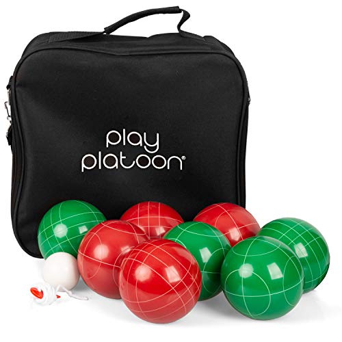 Play Platoon 100mm Bocce Ball Set Regulation Size With 8 Premium Resin