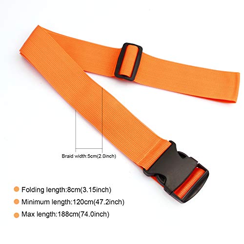 Luggage Straps Suitcase Belts Travel Accessories Bag Straps 2 PACK (Fluorescence Green) - Thumbnail 4