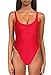 MIAIULIA Women's Retro 80s/90s Inspired High Cut Low Back Padding One Piece Swimwear Bathing Suits