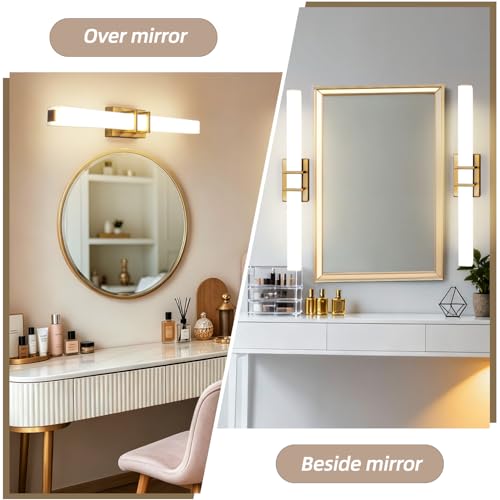 TYhogar LED Wall Light for Interior, 62 cm, 12 W Modern Brass Wall Light, Light for Bathroom Mirror, Hallway, Stairs, Picture, Living Room, Bedroom, Kitchen