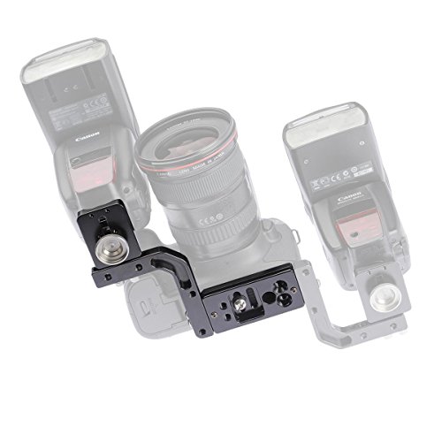 BP1 Paparazzi Mini Flash Bracket for all DSLRs and Mirrorless cameras Arca-Swiss type Plate Mount Modular design can be modified for left or right side of the camera (Canon, Nikon, Sony, Pentax etc.)