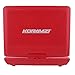 KORAMZI 7 inch Portable DVD Player with Rechargeable Battery, SD Card Slot and USB Port Swivel and Fold Portable DVD/CD/MP3 Player with Matching Color Headphones AC/DC Adapter (Red)- PDVD777