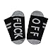 Socks FUCK OFF Ribbed Knit Half Crew Socks Fall Winter Ferbia Unisex Embroidery Swear Word Curse Printed Stockings