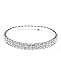 Clear Rhinestone Pave 2 Row Stretch Bracelet in Silver-Tone