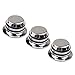 Beyond Guitar Metal Top Hat Tone Tuning Knobs for Fender Gibson Electric Guitar Jazz Bass LP ST Chrome Pack of 3