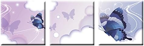 HUGE MODERN ABSTRACT WALL DECOR ART CANVAS PAINTING (No Frame)AAAA with Blue butterfly in the dream